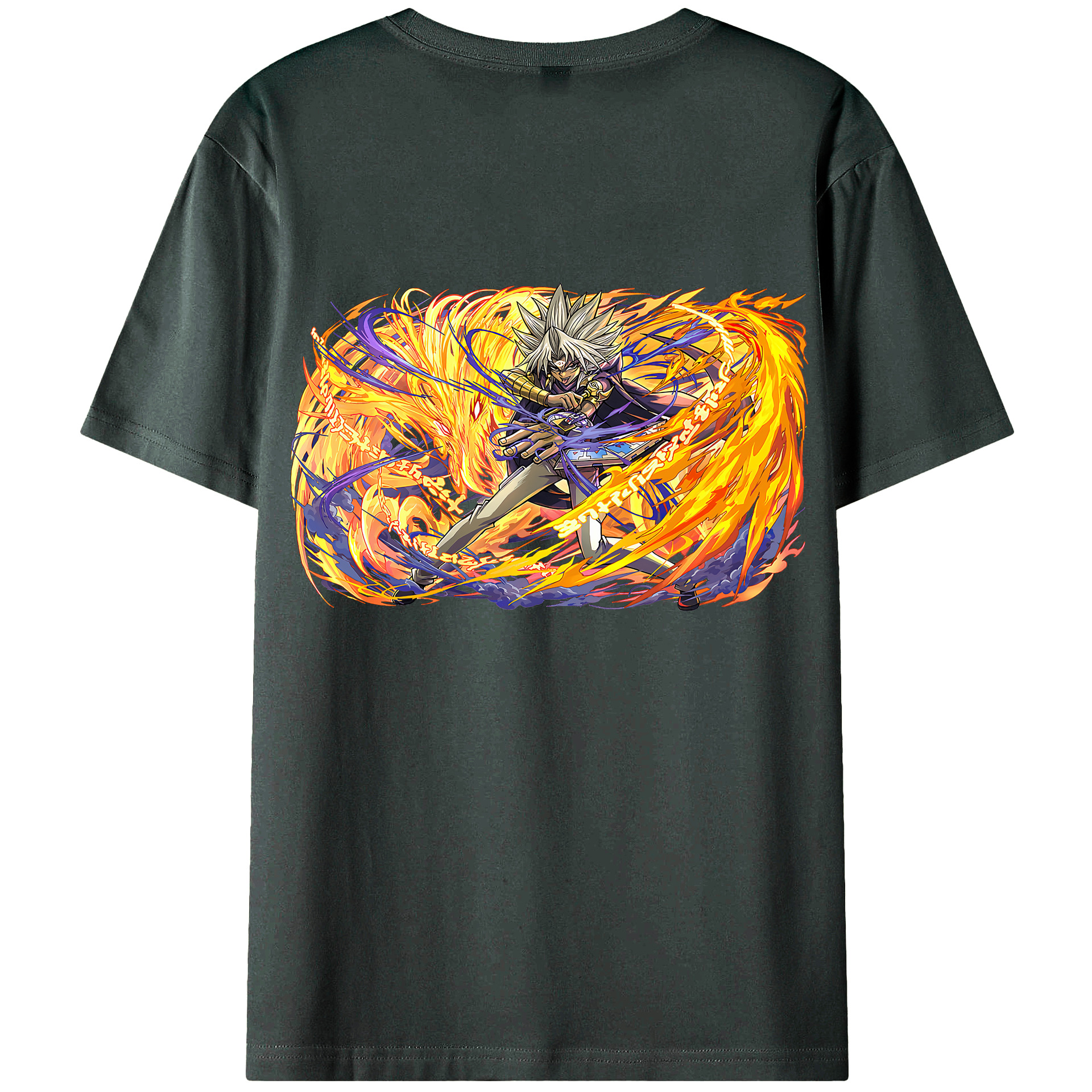 （画像用） 遊☆戯☆王 Yu-Gi-Oh! 綿100％ メンズ半袖Tシャツ（バックプリント） 通気性